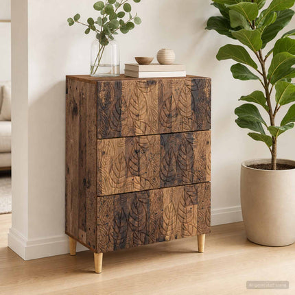 Skuffeskab Gammelt træ 66 x 34,5 x 90 cm Konstrueret træ