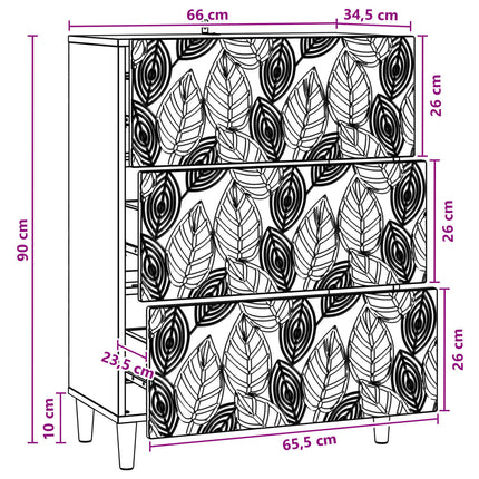 Skuffeskab 66 x 34,5 x 90 cm Konstrueret træ Artisan-eg