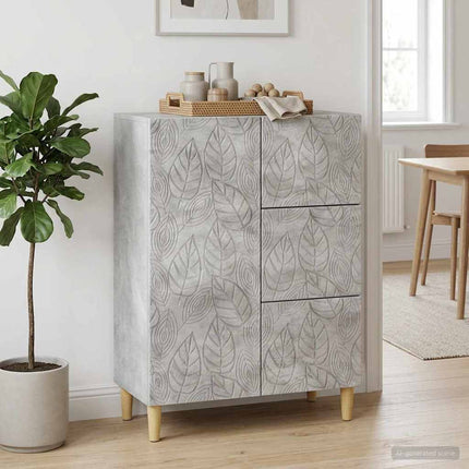 Sideboard Betongrå 66 x 34,5 x 90 cm Konstrueret træ