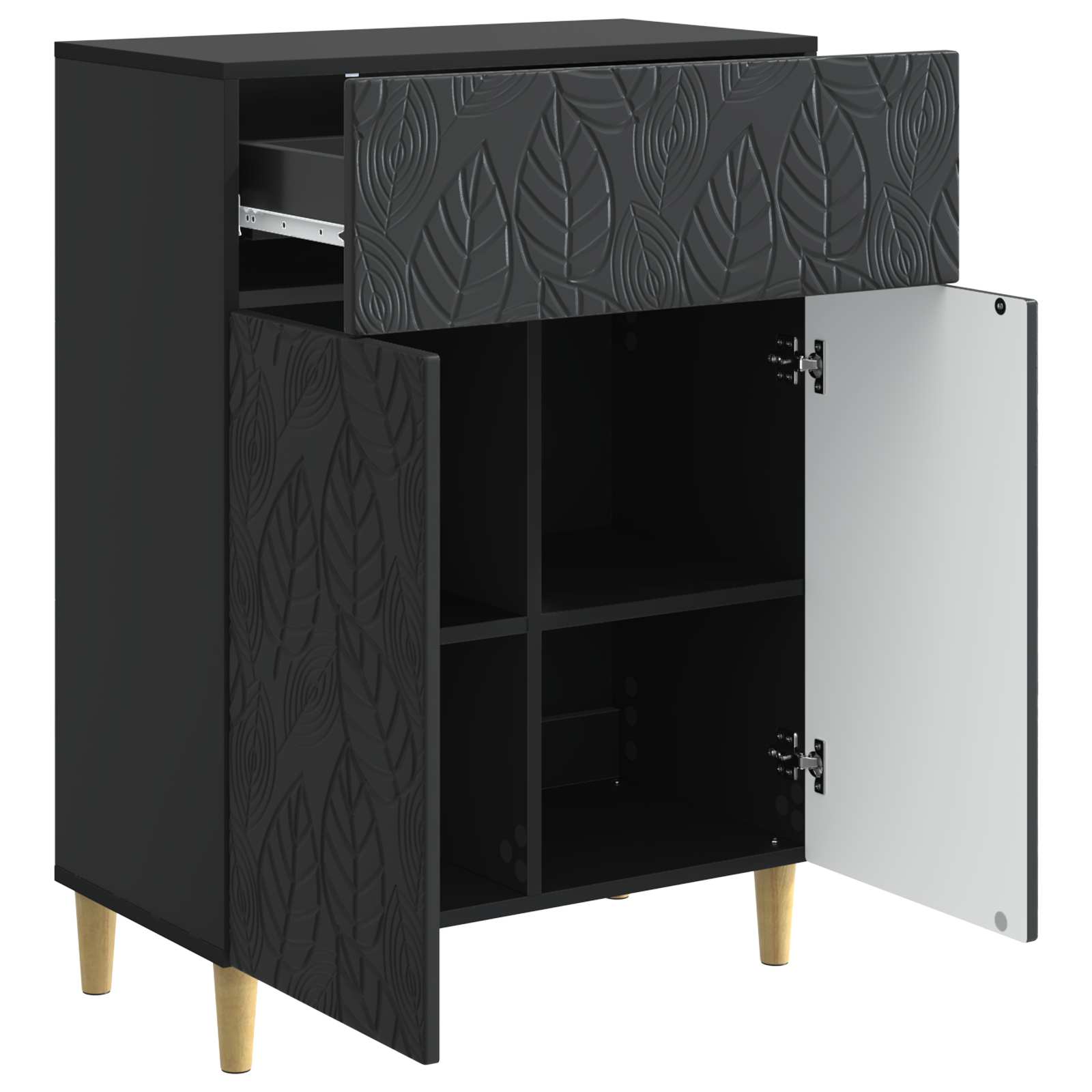 Sideboard Sort 66 x 34,5 x 90 cm Konstrueret træ