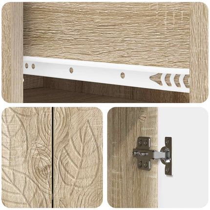Sideboard Sonoma-eg 66 x 34,5 x 90 cm Konstrueret træ