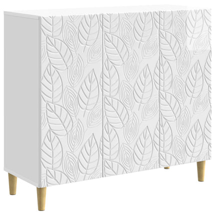 Sideboard Hvid højglans 89 x 34,5 x 80 cm Konstrueret træ