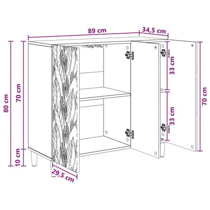 Sideboard Gammelt træ 89 x 34,5 x 80 cm Konstrueret træ