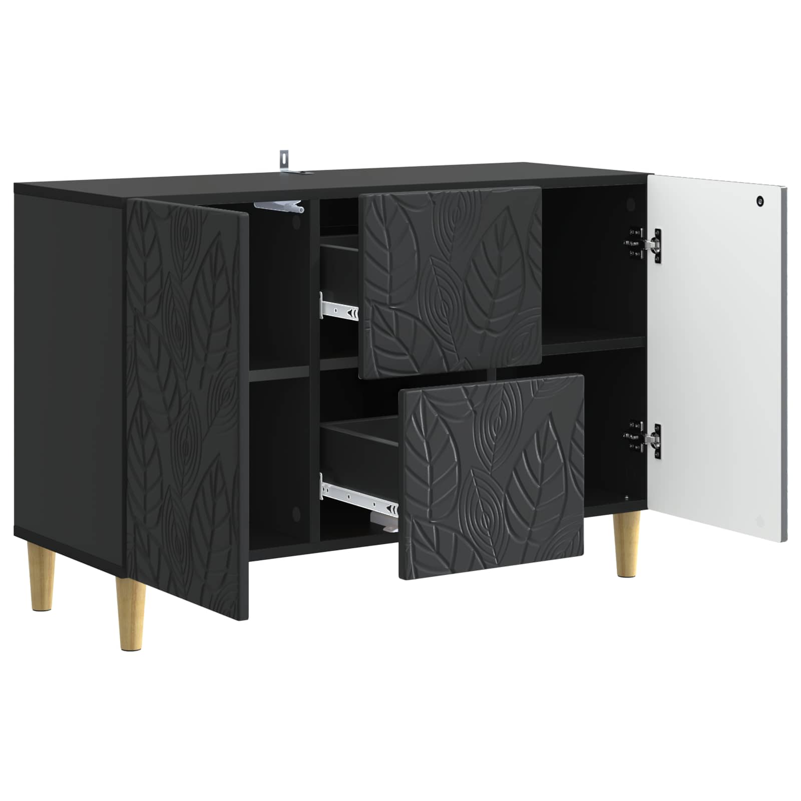 Sideboard Sort 89 x 34,5 x 60 cm Konstrueret træ