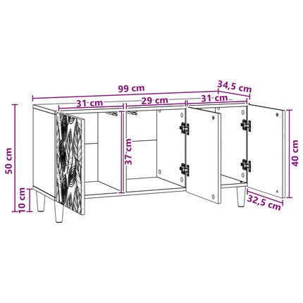TV-skab 99 x 34,5 x 50 cm Sort Konstrueret træ