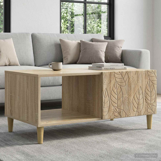 Sofabord Sonoma-eg 90 x 50 x 40 cm Konstrueret træ