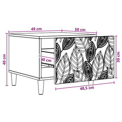 Sofabord Sonoma-eg 50 x 49 x 40 cm Konstrueret træ