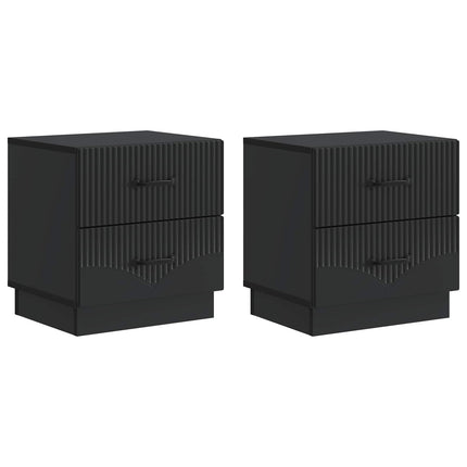 Natskab 2 pcs Sort 43 x 34,5 x 44,5 cm Konstrueret træ