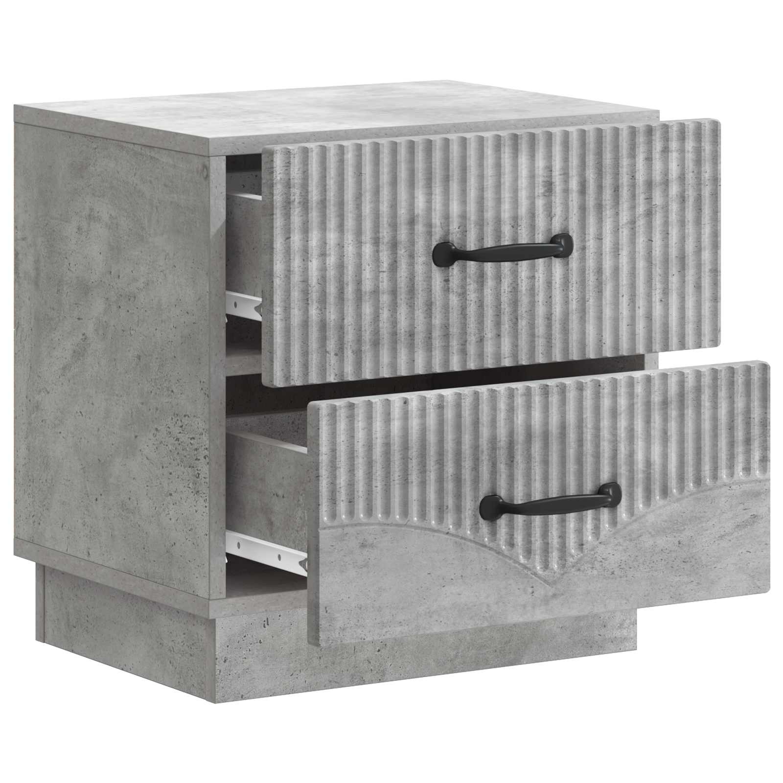 Natskab 2 pcs Betongrå 43 x 34,5 x 44,5 cm Konstrueret træ
