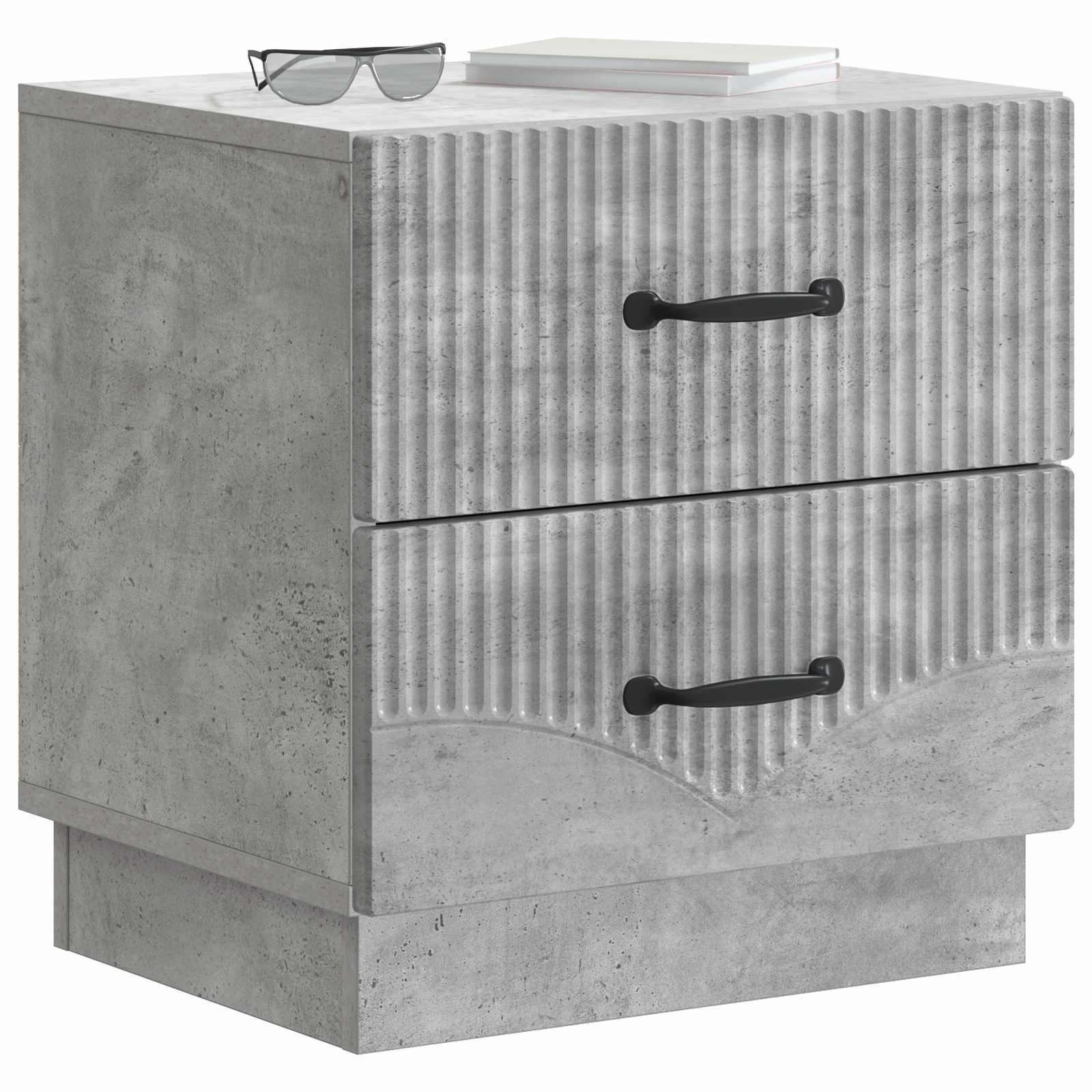 Natskab 2 pcs Betongrå 43 x 34,5 x 44,5 cm Konstrueret træ