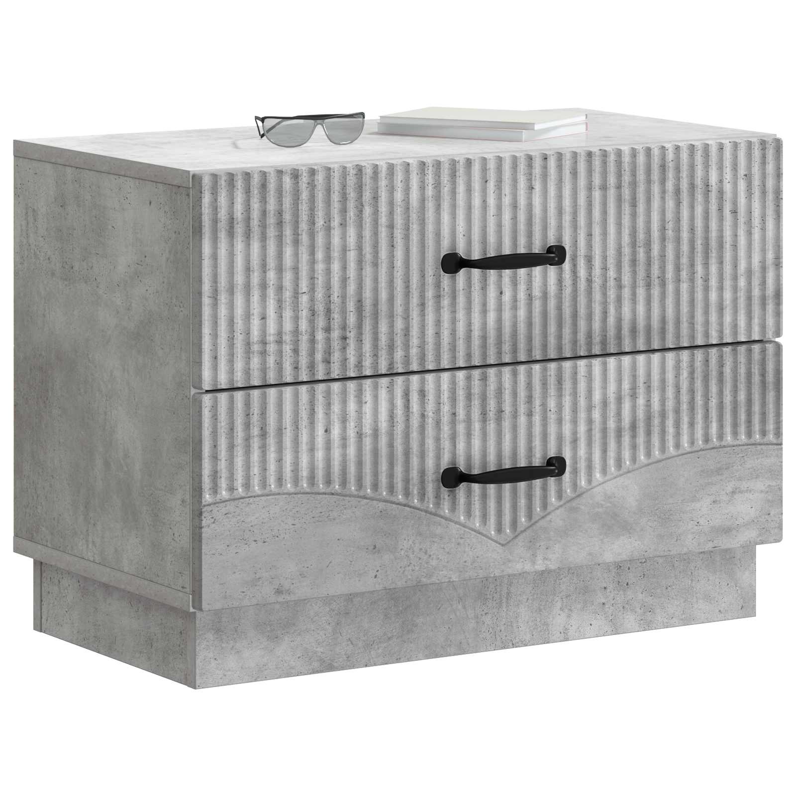 Natskab med skuffe Betongrå 62 x 34,5 x 44,5 cm Konstrueret træ