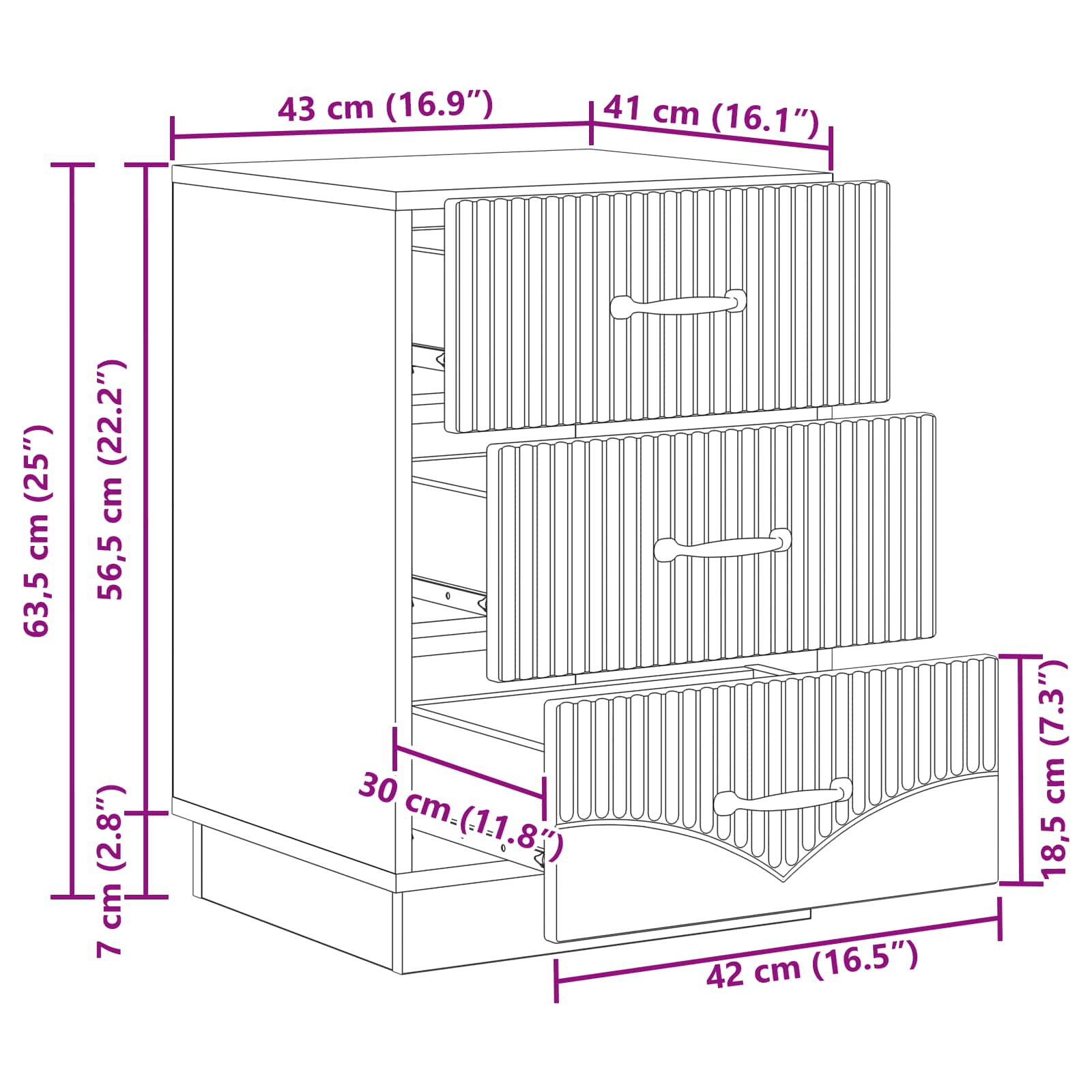 Natskab med skuffe Røget eg 43 x 41 x 63,5 cm Konstrueret træ