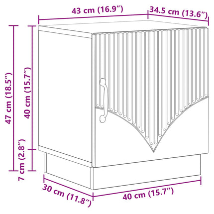 Sengebord Sonoma-eg 43 x 34,5 x 47 cm Konstrueret træ