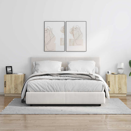Sengebord 2 pcs Sonoma-eg 43 x 34,5 x 47 cm Konstrueret træ