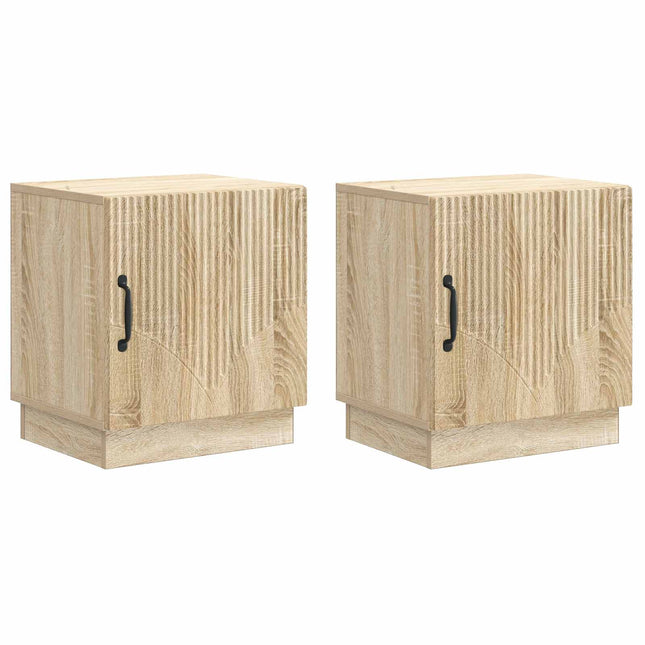 Sengebord 2 stk. Sonoma-eg 43 x 34,5 x 47 cm Konstrueret træ