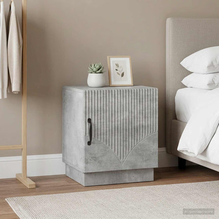 Sengebord 2 pcs Beton Grå 43 x 34,5 x 47 cm Konstrueret træ