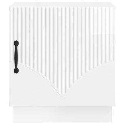 Sengebord 2 pcs Hvid højglans 43 x 34,5 x 47 cm Konstrueret træ
