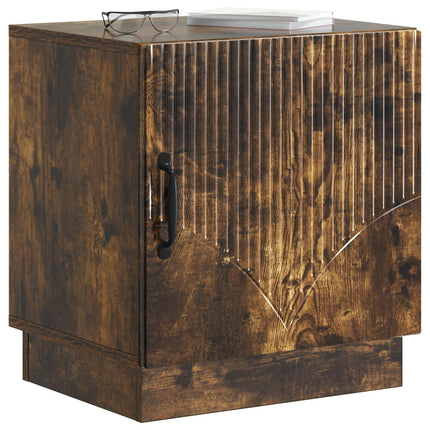 Sengebord 2 pcs Røget eg 43 x 34,5 x 47 cm Konstrueret træ