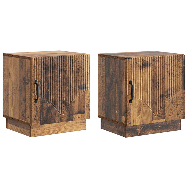 Sengebord 2 stk. Gammelt træ 43 x 34,5 x 47 cm Konstrueret træ