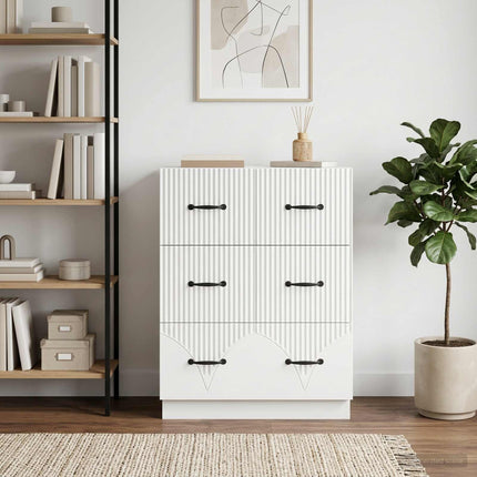 Skuffeskab Hvid 66 x 34,5 x 87 cm Konstrueret træ