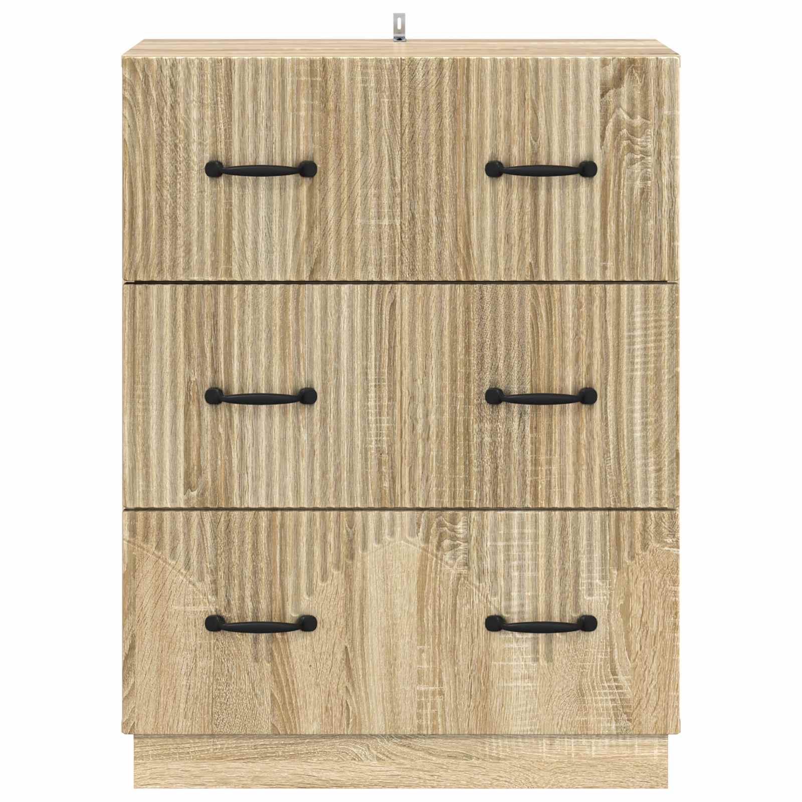 Skuffeskab Sonoma-eg 66 x 34,5 x 87 cm Konstrueret træ