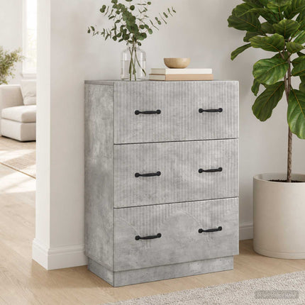 Skuffeskab Betongrå 66 x 34,5 x 87 cm Konstrueret træ
