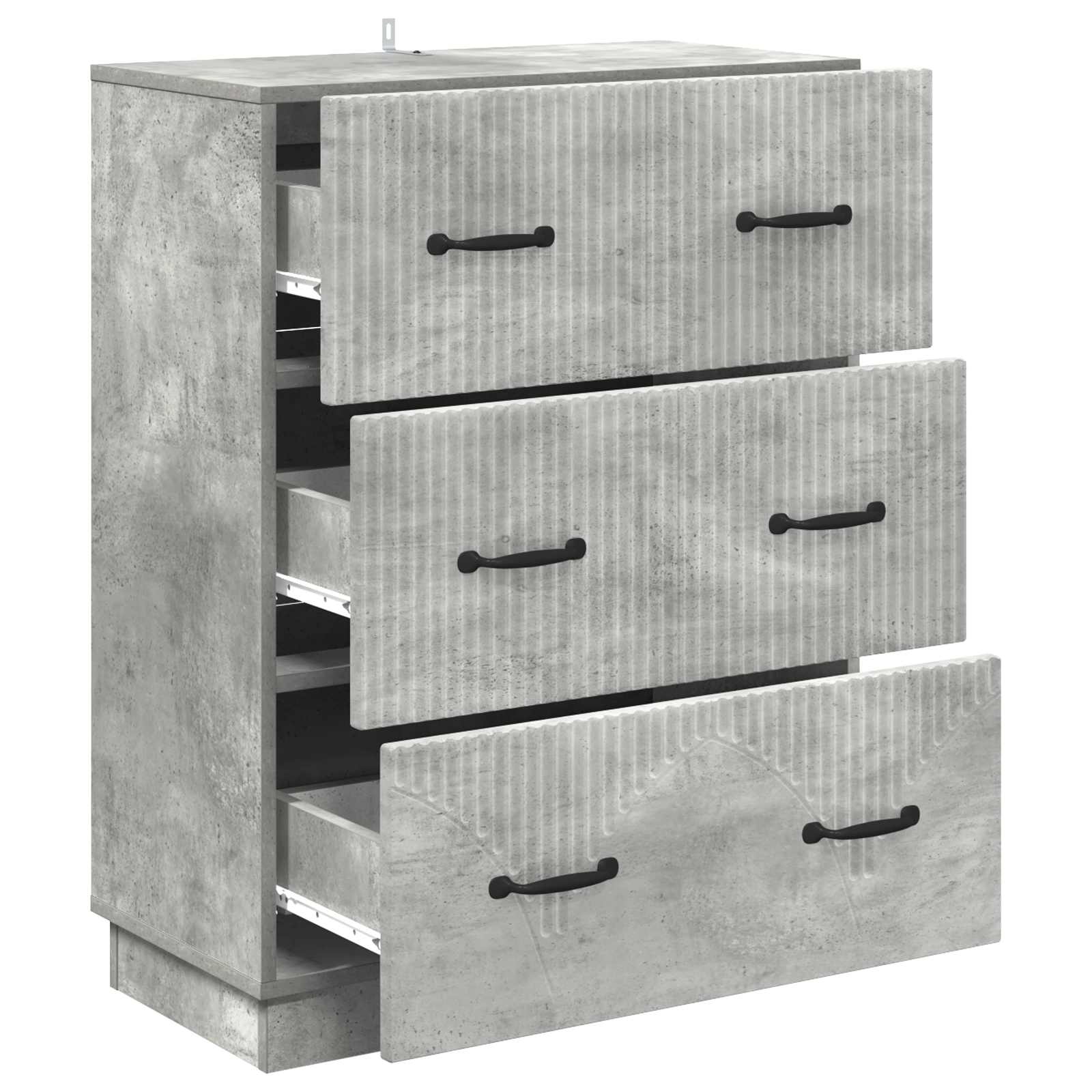 Skuffeskab Betongrå 66 x 34,5 x 87 cm Konstrueret træ