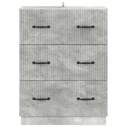 Skuffeskab Betongrå 66 x 34,5 x 87 cm Konstrueret træ