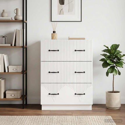 Skuffeskab Hvid højglans 66 x 34,5 x 87 cm Konstrueret træ