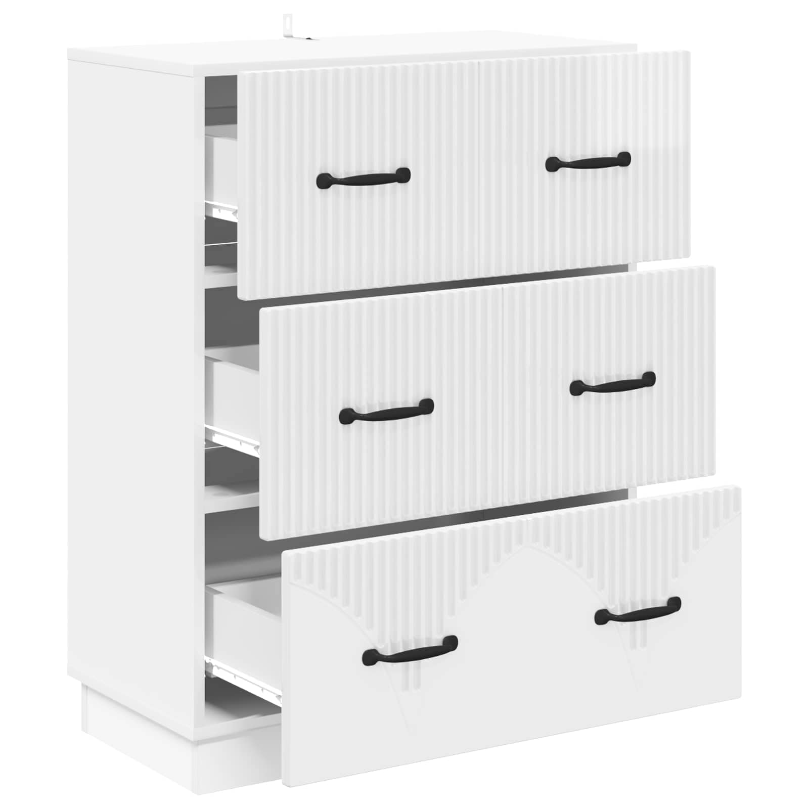 Skuffeskab Hvid højglans 66 x 34,5 x 87 cm Konstrueret træ