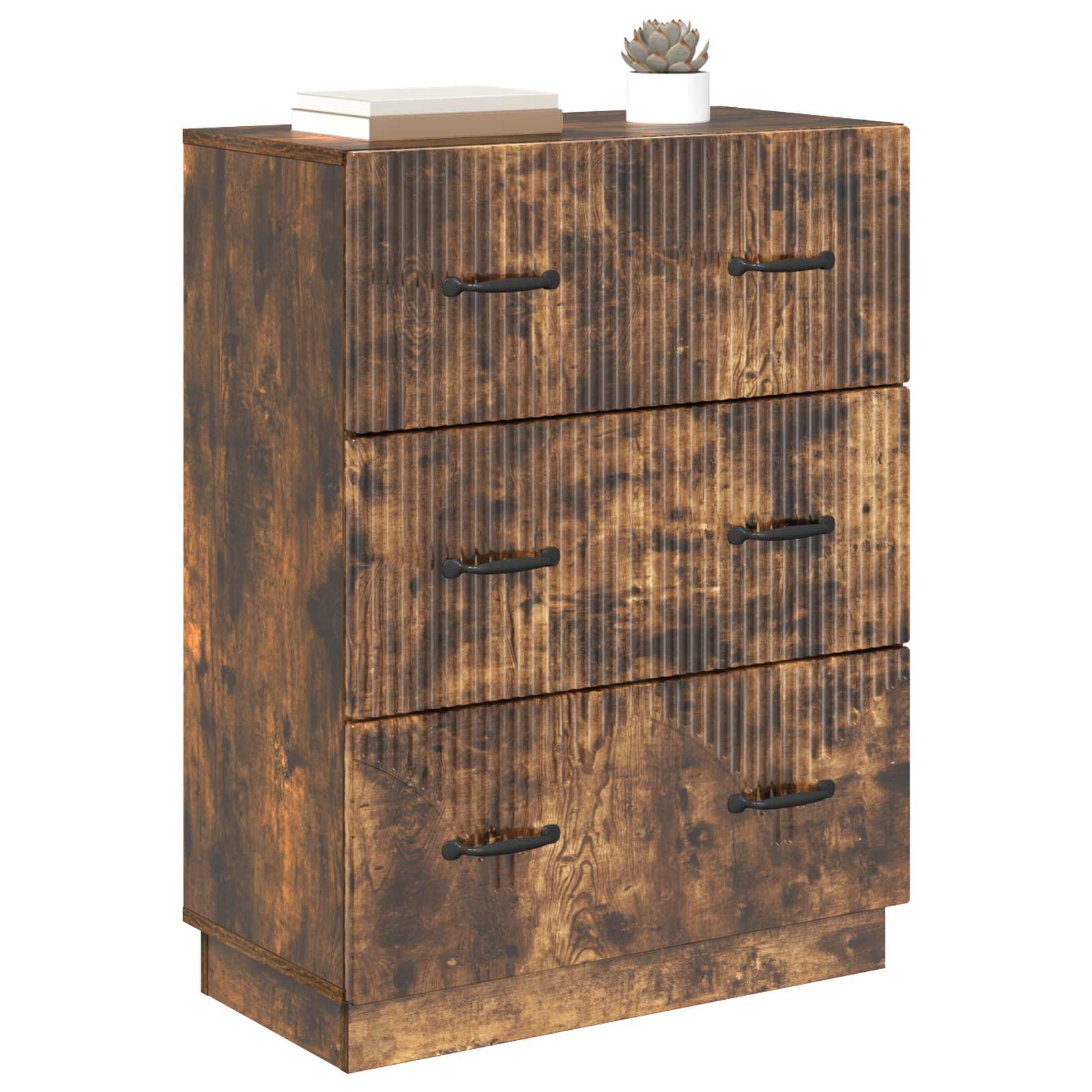 Skuffeskab Røget eg 66 x 34,5 x 87 cm Konstrueret træ