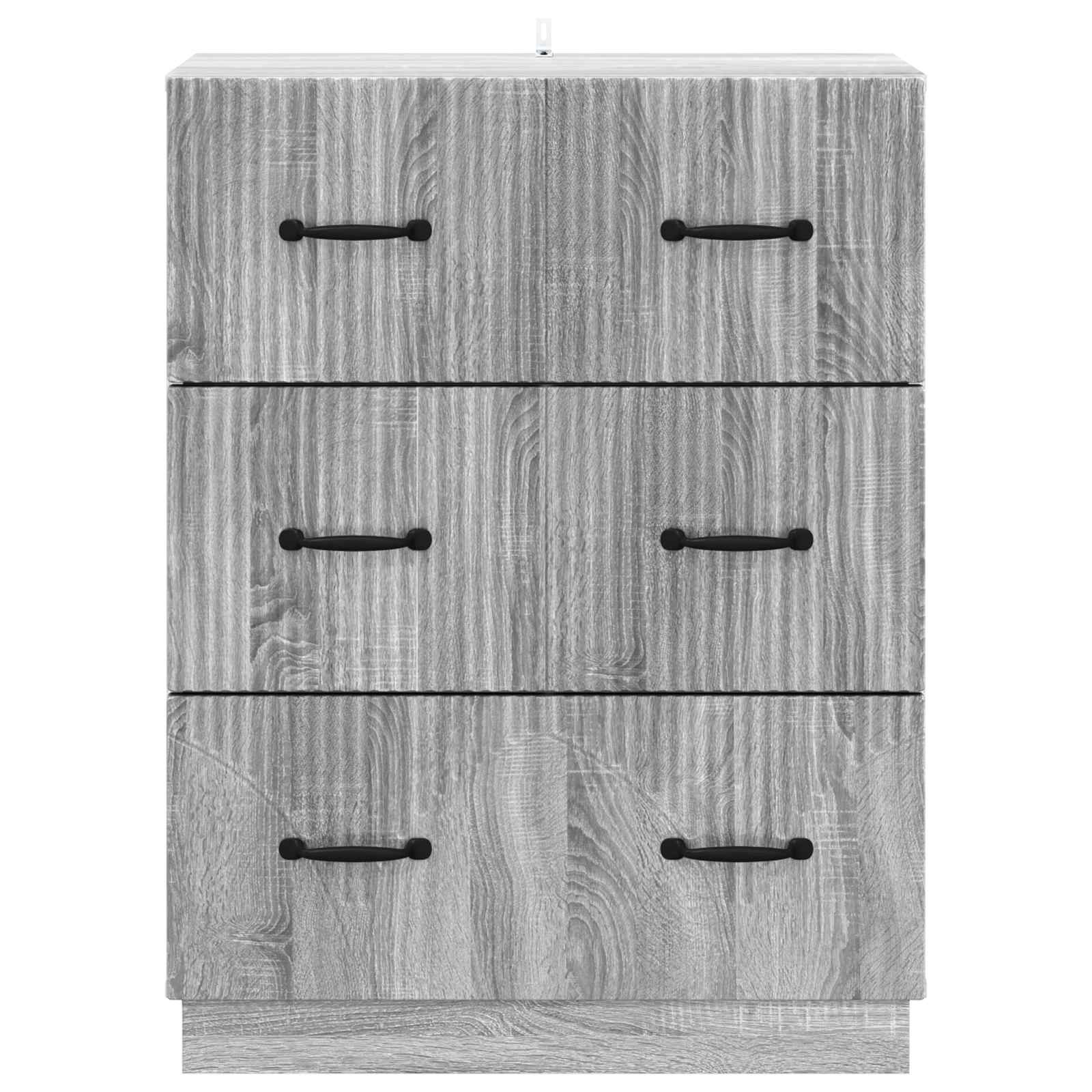 Skuffeskab Grå sonoma-eg 66 x 34,5 x 87 cm Konstrueret træ