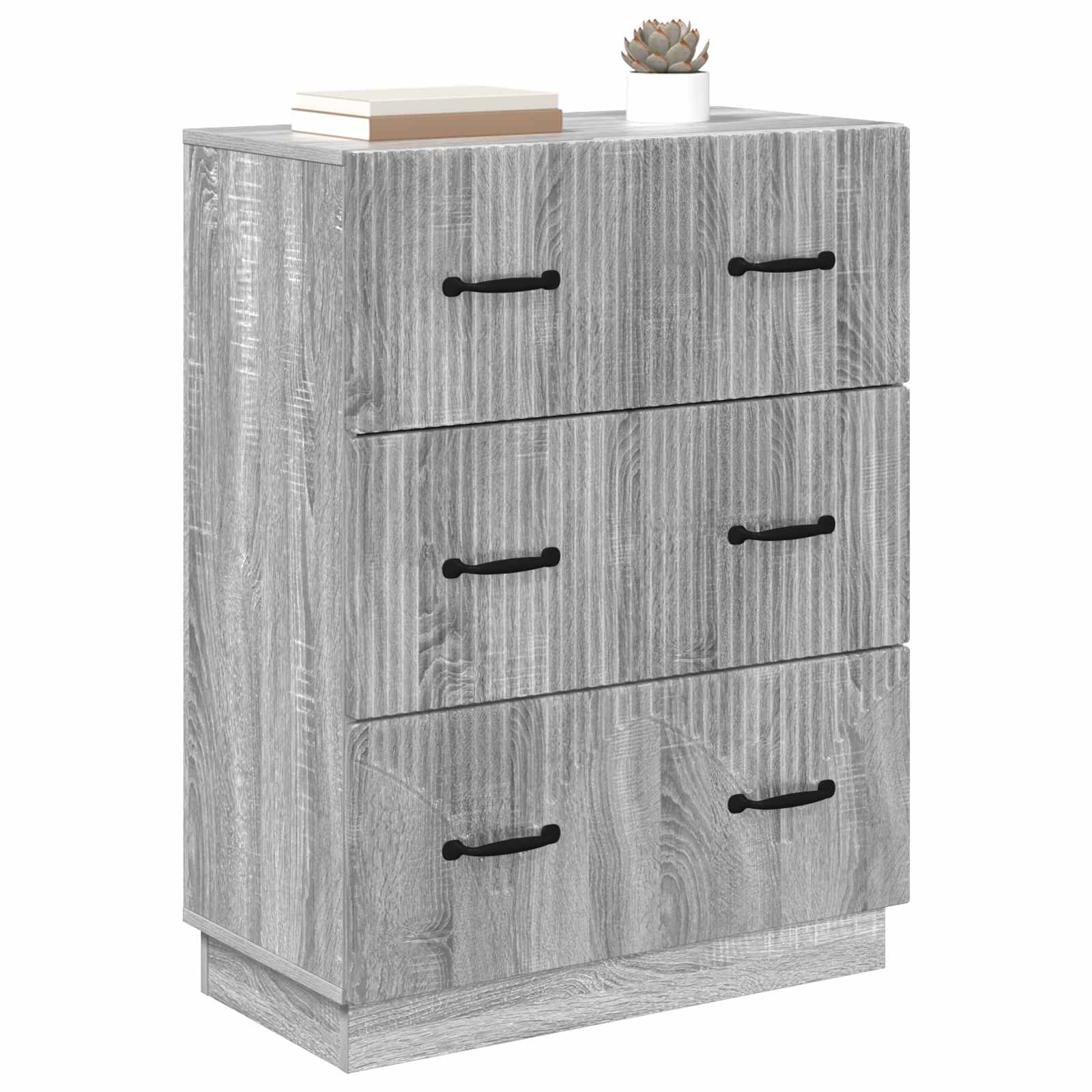 Skuffeskab Grå sonoma-eg 66 x 34,5 x 87 cm Konstrueret træ