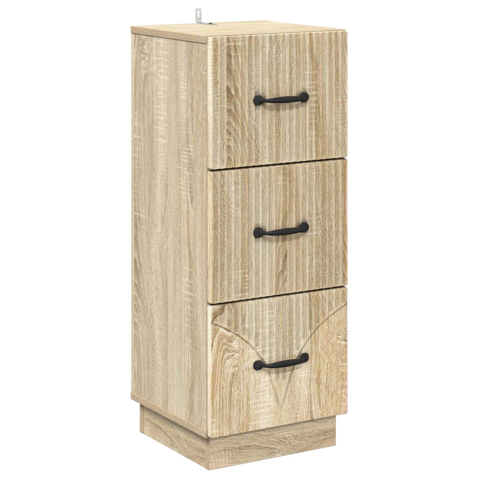 Skuffeskab Sonoma-eg 33 x 34,5 x 87 cm Konstrueret træ