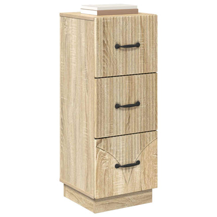 Skuffeskab 33 x 34,5 x 87 cm Konstrueret træ Sonoma-eg