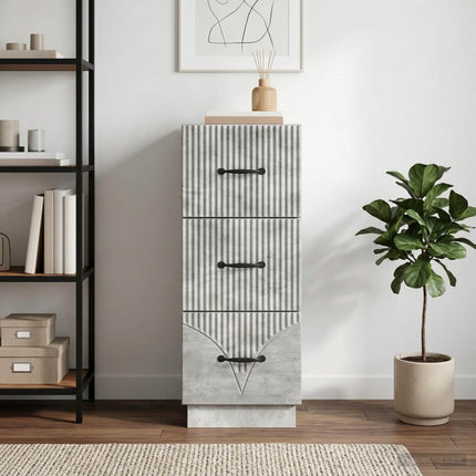 Skuffeskab 33 x 34,5 x 87 cm Konstrueret træ Betongrå