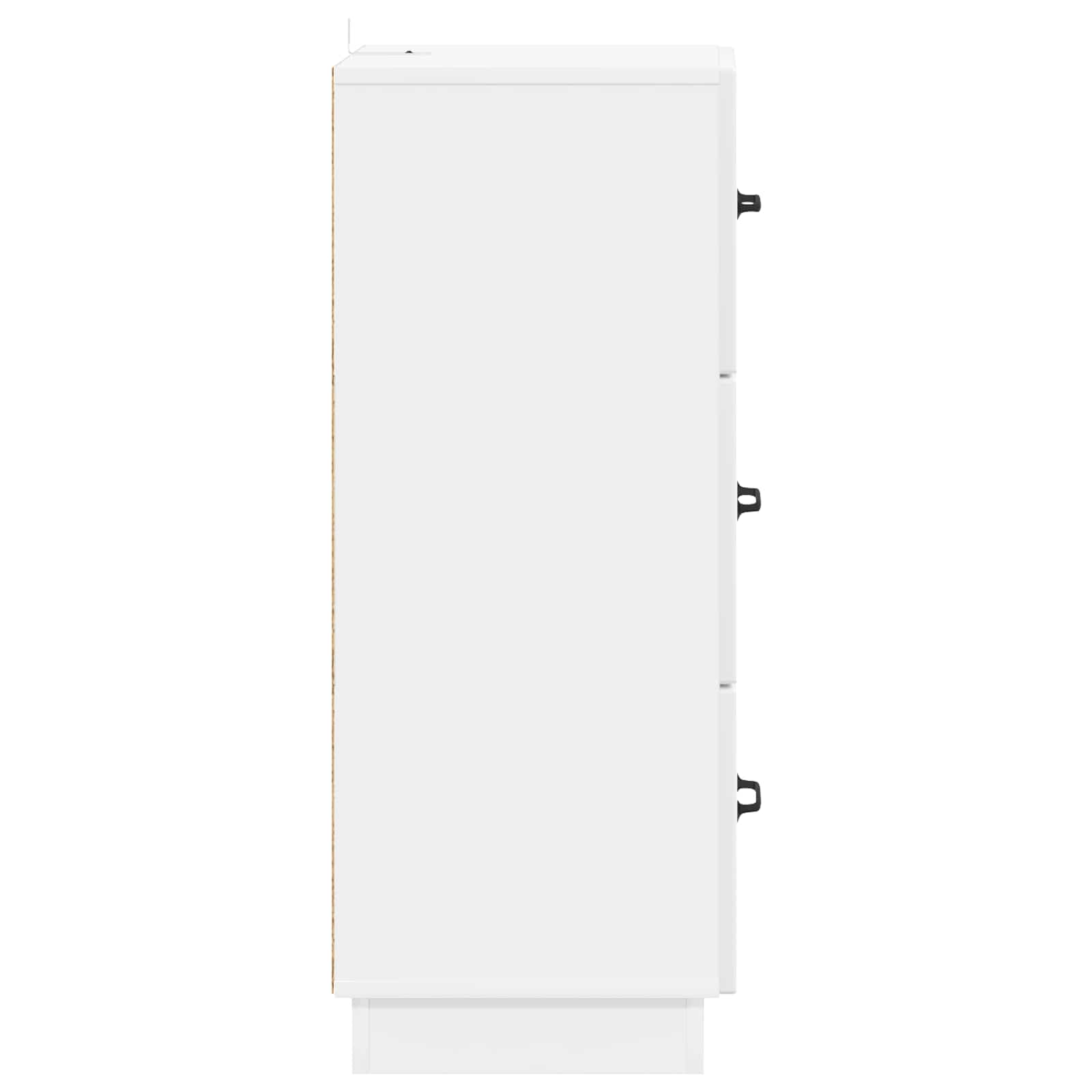Skuffeskab Hvid højglans 33 x 34,5 x 87 cm Konstrueret træ