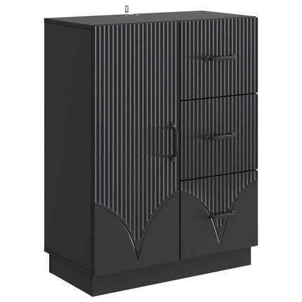 Sideboard med skuffe Sort 66 x 34,5 x 87 cm Konstrueret træ