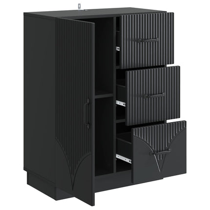 Sideboard med skuffe Sort 66 x 34,5 x 87 cm Konstrueret træ