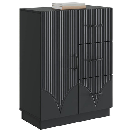 Sideboard med skuffe Sort 66 x 34,5 x 87 cm Konstrueret træ