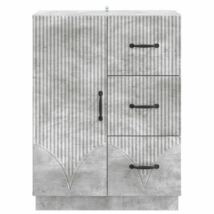 Sideboard med skuffe Betongrå 66 x 34,5 x 87 cm Konstrueret træ