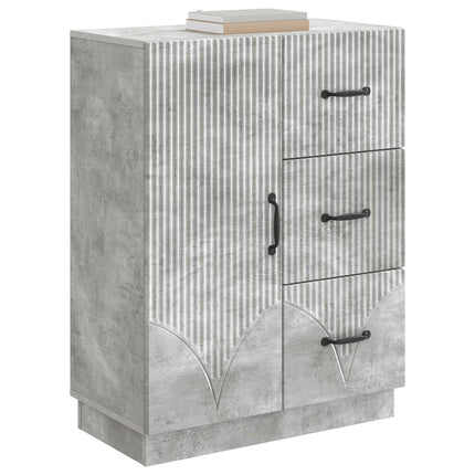 Sideboard med skuffe Betongrå 66 x 34,5 x 87 cm Konstrueret træ