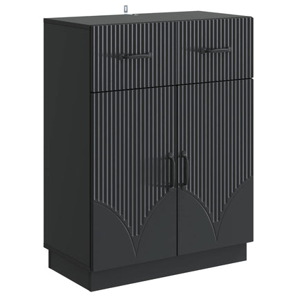 Sideboard med skuffe Sort 66 x 34,5 x 87 cm Konstrueret træ