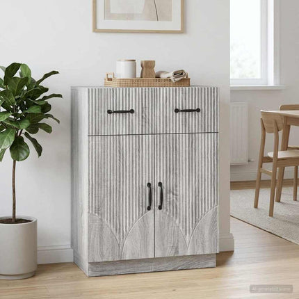 Sideboard Grå sonoma-eg 66 x 34,5 x 87 cm Konstrueret træ
