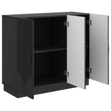 Sideboard Sort 89 x 34,5 x 77 cm Konstrueret træ
