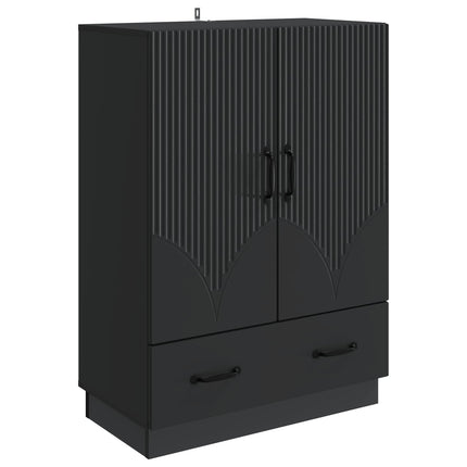 Sideboard med skuffe Sort 66 x 34,5 x 92 cm Konstrueret træ
