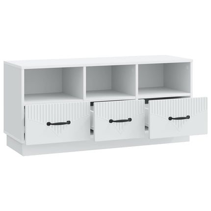 TV-skab med skuffe Hvid 102 x 34,5 x 47 cm Konstrueret træ