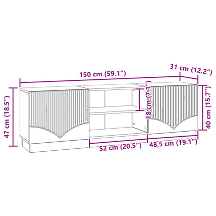 TV-skab Sonoma-eg 150 x 31 x 47 cm Konstrueret træ