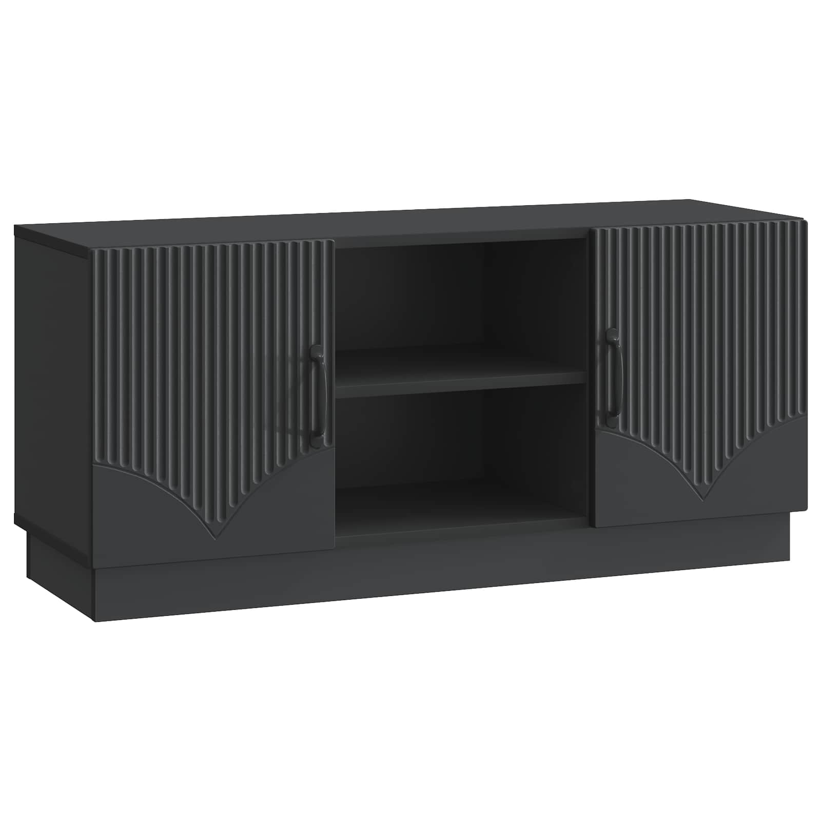 TV-skab Sort 102 x 34,5 x 47 cm Konstrueret træ