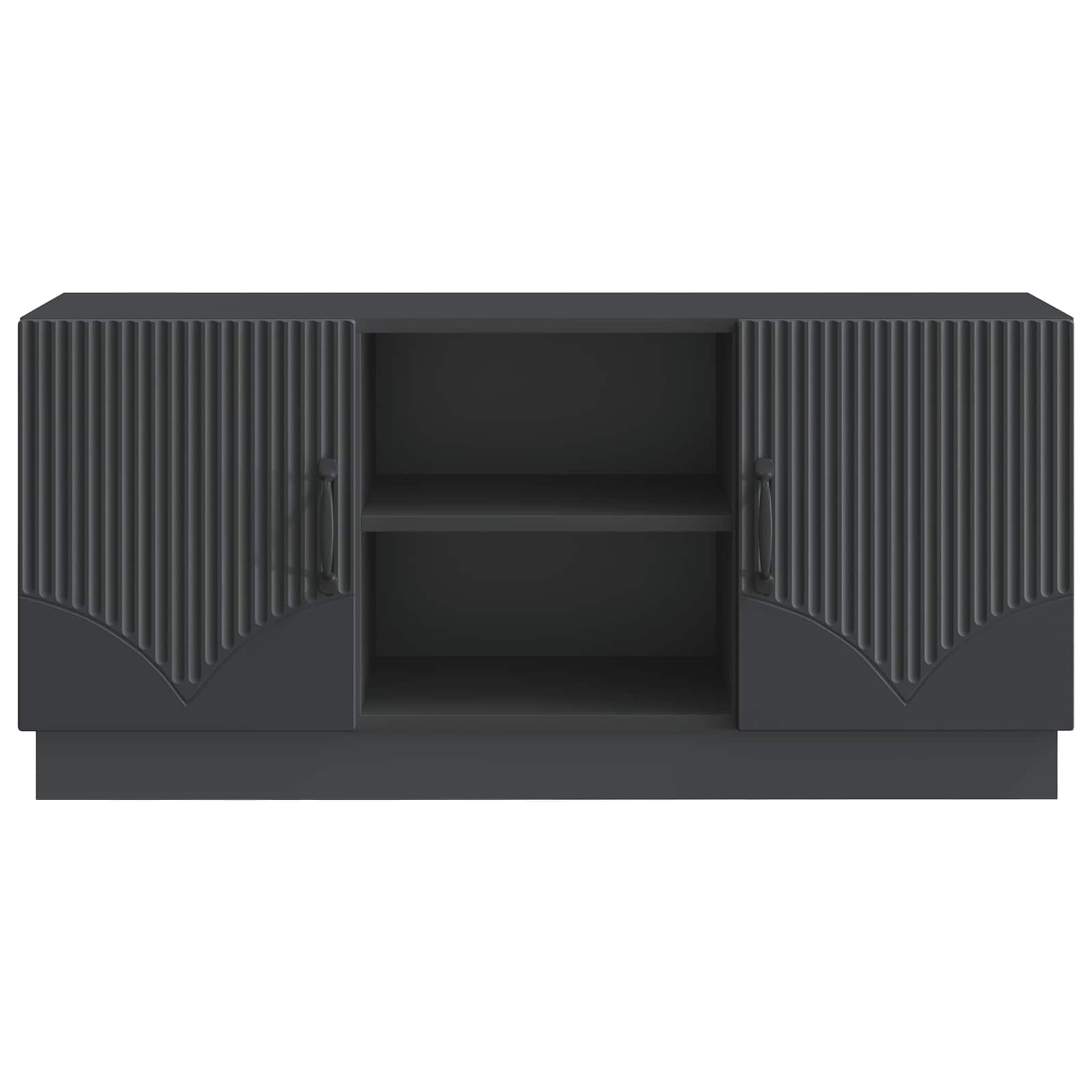 TV-skab Sort 102 x 34,5 x 47 cm Konstrueret træ
